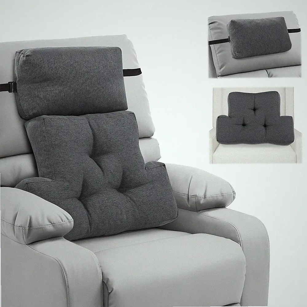 2 Pcs Neck Pillow Lumbar Support for Recliner, Back Pillow for Chair with Adj...