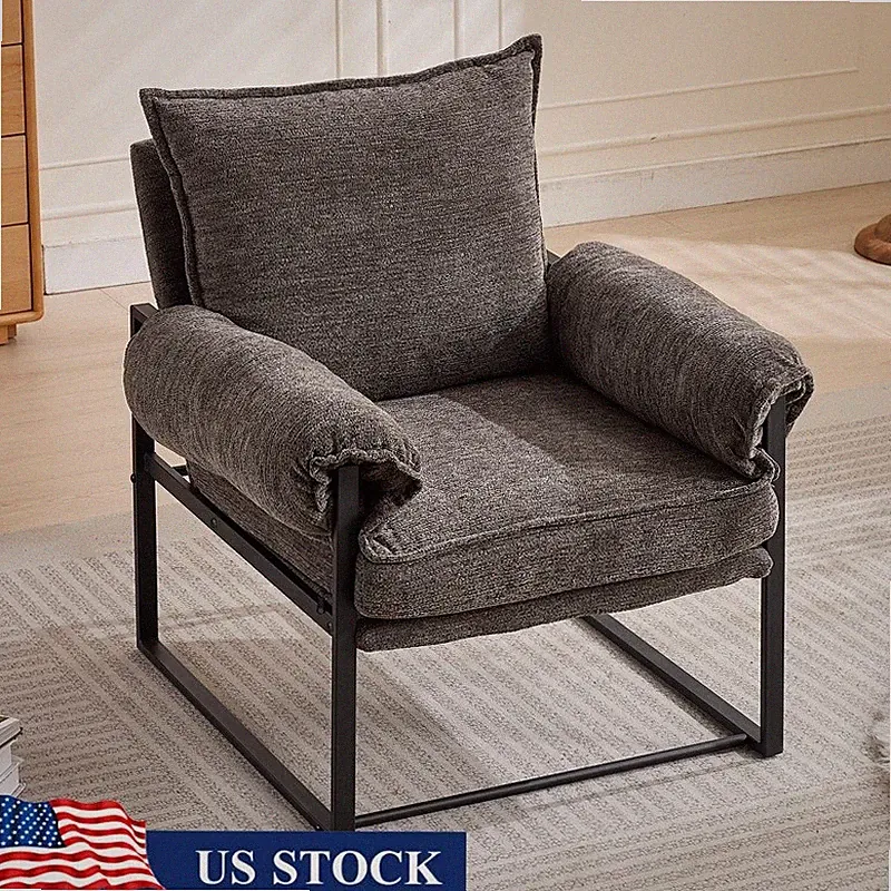 Adjustable Recliner Chair Ergonomic Lounge Chair W/ Metal Frame Indoor Use