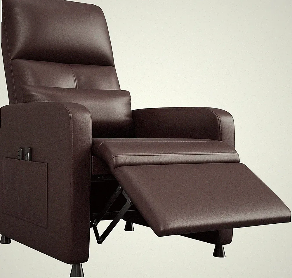 Electric Power Recliner Chair, Tall Back PU Leather Sofa, Ergonomic Padded Seat