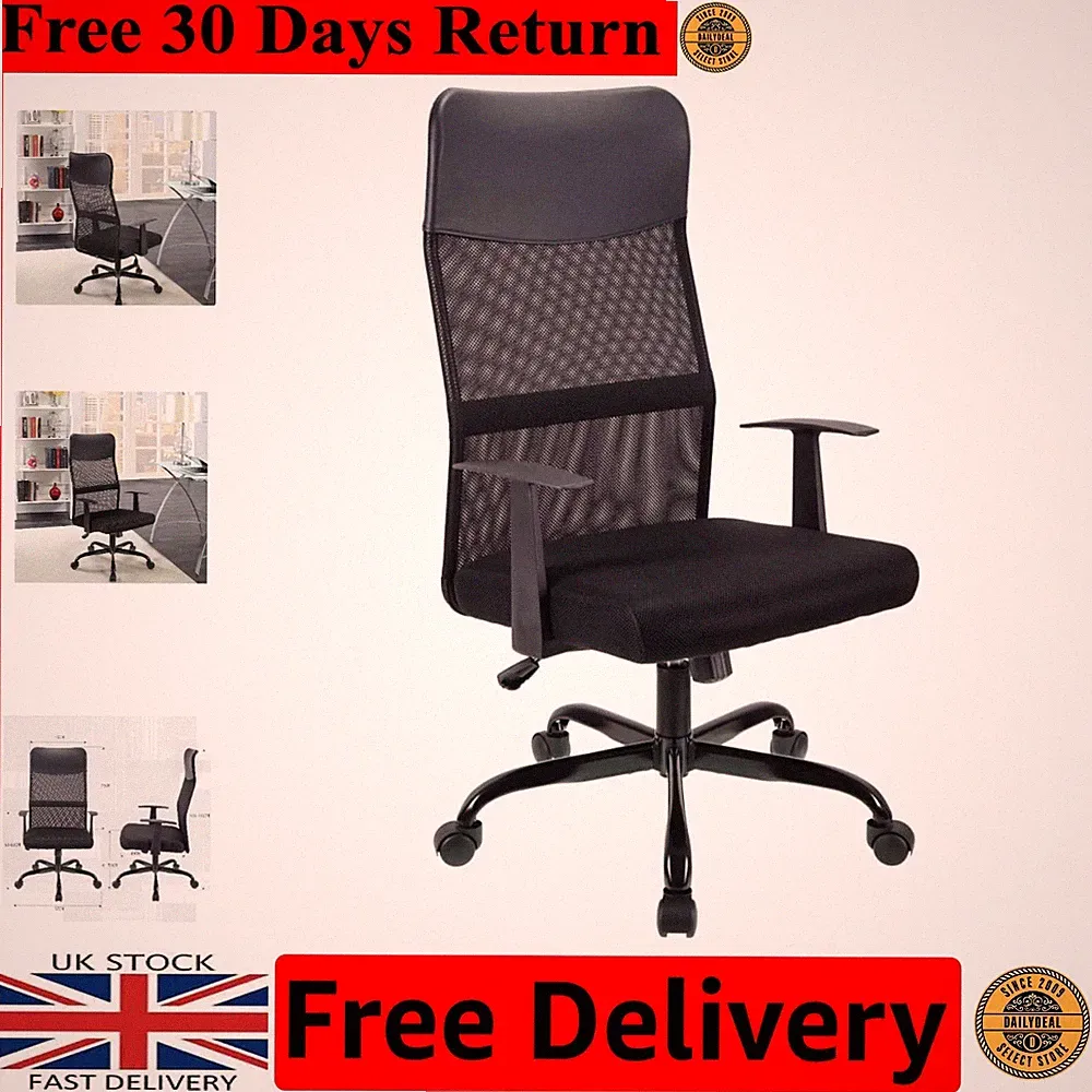 Ergonomic High-Back Mesh Office Chair with Lumbar Support - Adjustable & Stylish