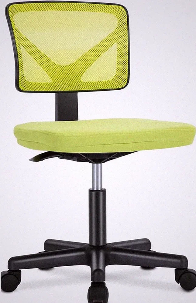 Ergonomic Yellow Armless Mesh Office Chair for Small Spaces & Study