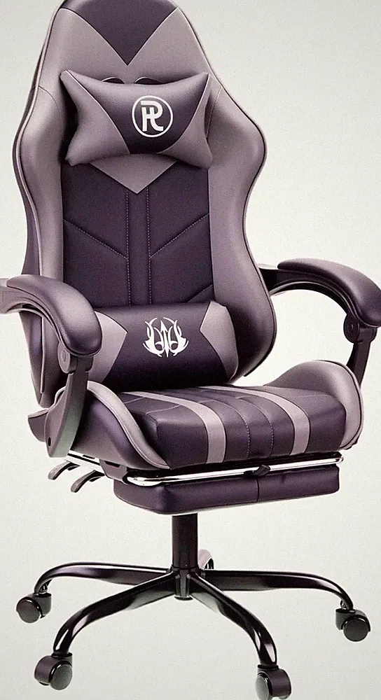 Gaming Chair with Footrest & Lumbar Support,Reclining Swivel Chair,Ergonomic
