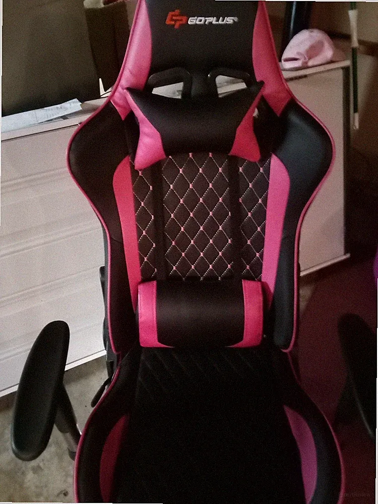 GoPlus Ergonomic Electric Reclining Gaming Chair | Black & Pink