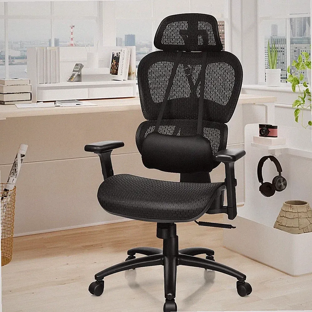 Mesh Office Chair Recliner Adjustable Headrest