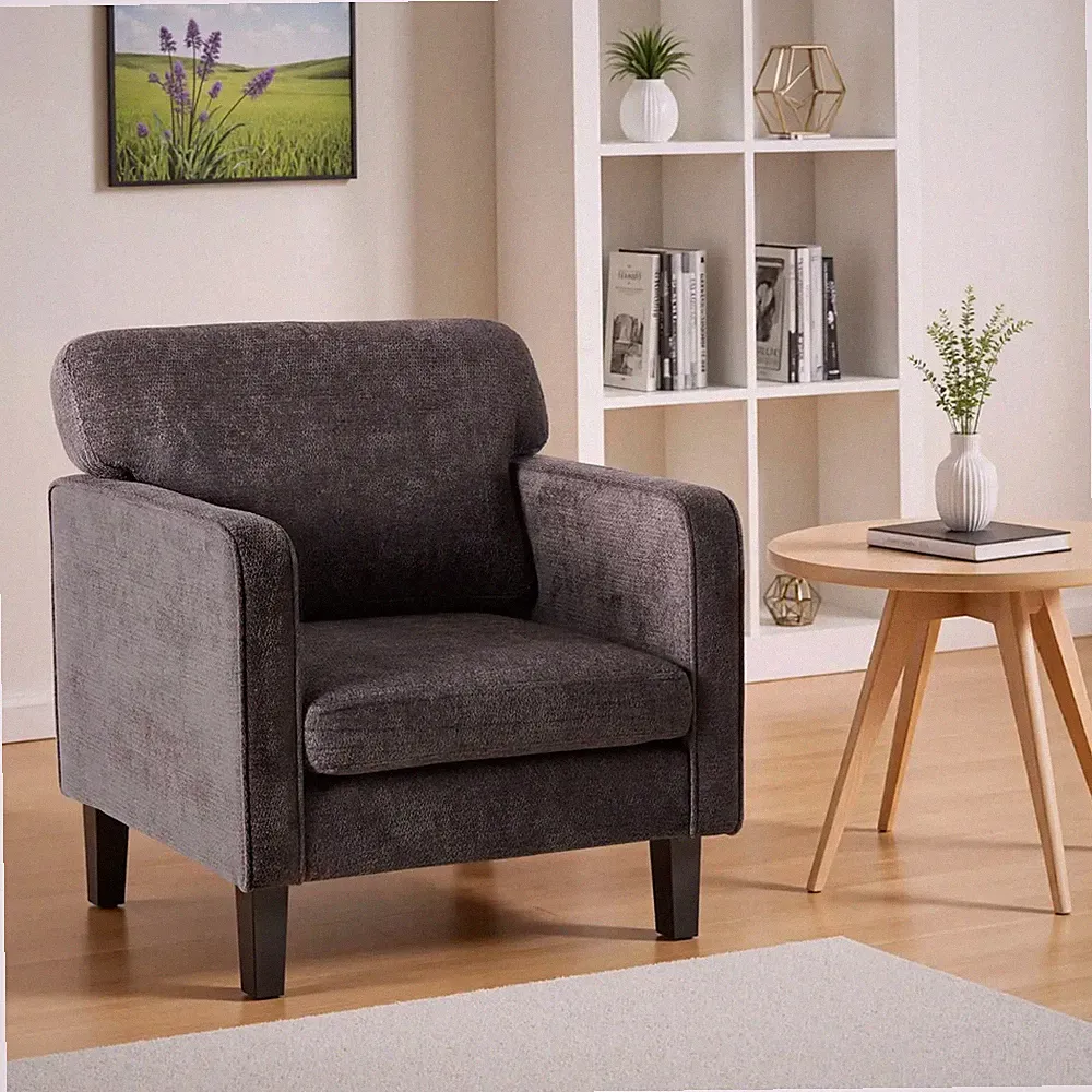 Modern Accent Chairs for Living Room Ergonomic with Armrest and Backrest Lumbar