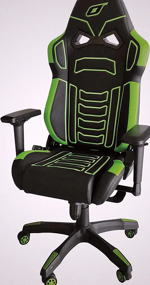 OMP GS-X GAMING Chair Black / Green Leather Reclined Adjustable