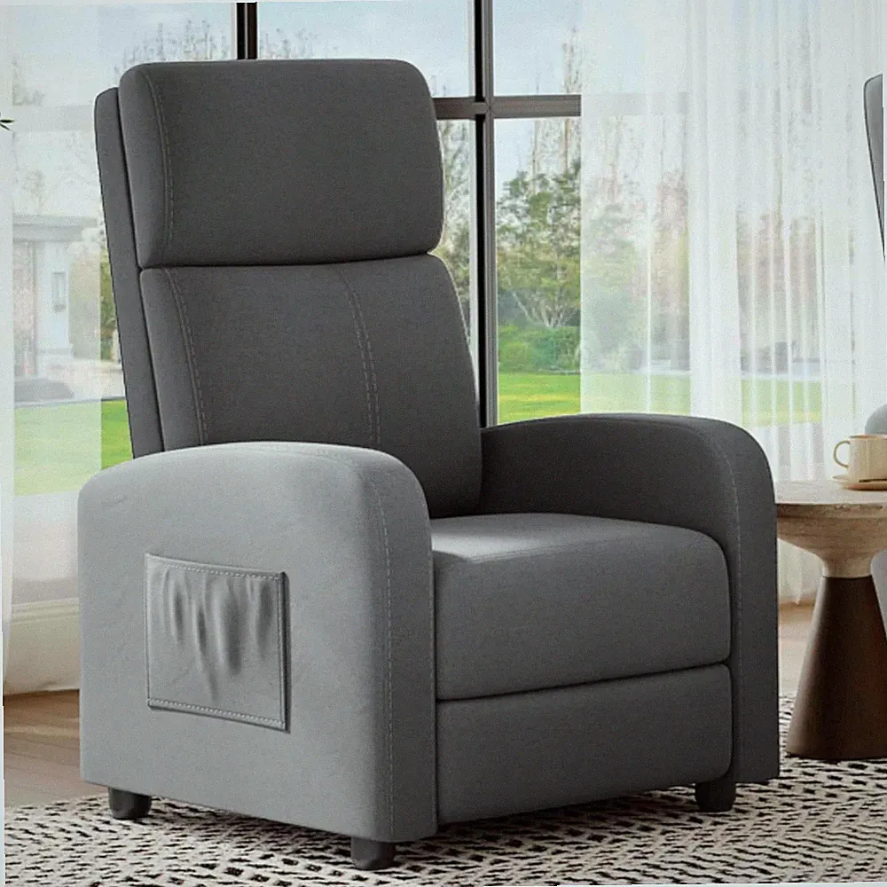 Recliner Chair for Adults, Leather Lazy Recliner Ergonomic Adjustable Single Sof