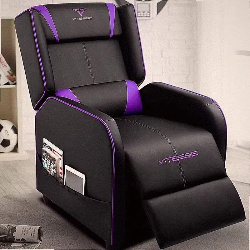 VITESSE Gaming Recliner Chair Purple Black Ergonomic Movie Theater Seating Plush