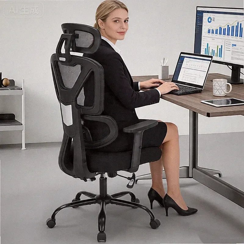 Zlhecto Ergonomic Office Chair Ergonomic Desk Chair Adjustable Height Lumbar